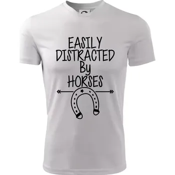 Easily Distracted by Horse - Dětské triko sportovní (dresovina) - 146 cm/10 let ( Bílá )