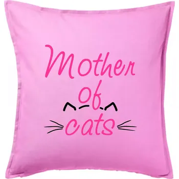 Polštář Mother of cats - Polštář 50x50 - 50x50 - Pouze potah ( Růžová )
