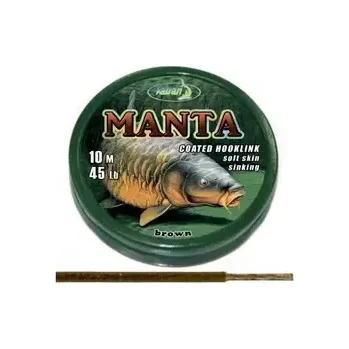 Katran Šňůrka Coated Braided Hook Link Manta Brown 10m 45lb 20,5kg (198892)