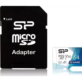 Paměťová karta Silicon Power Superior Pro micro SDXC 64GB + adaptér (SP064GBSTXDU3V20AB)