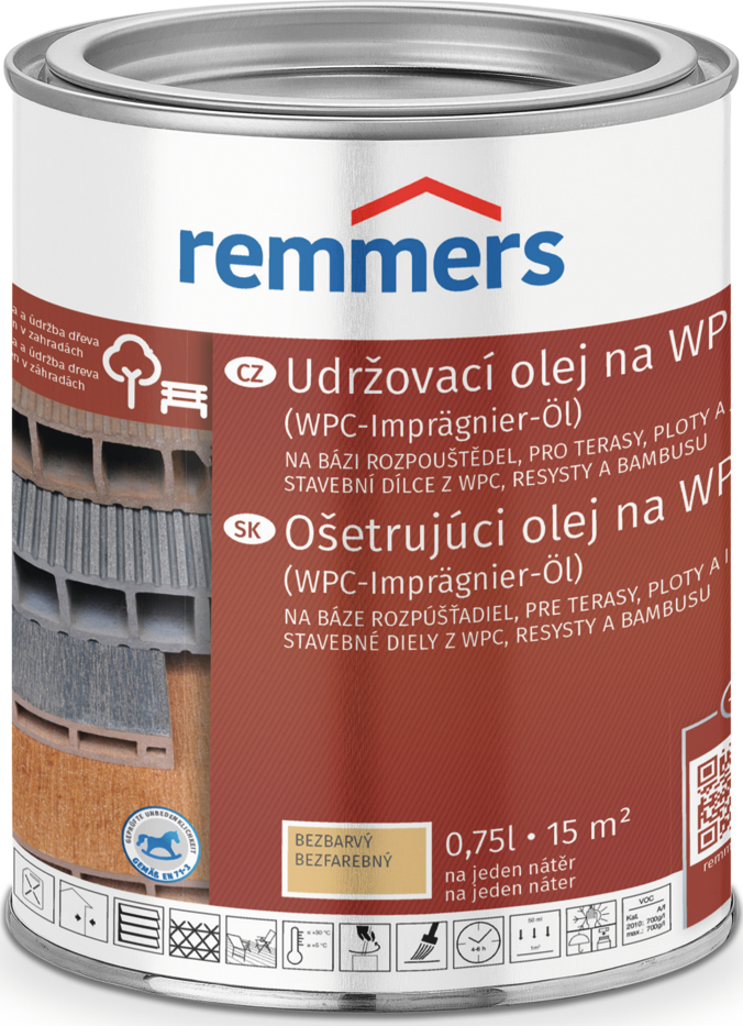 Remmers WPC Imprägnier Öl/Udržovací olej na WPC, Balení 0,75 l, Barevné odstíny Grau