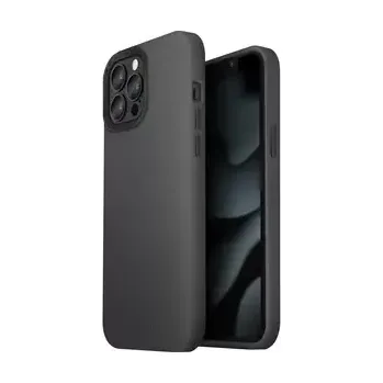 Pouzdro na mobilní telefon Uniq Hybrid Lino Hue Magsafe zadní kryt pro Apple iPhone 13 Pro Max - CHARCOAL (šedá) (8886463678176)