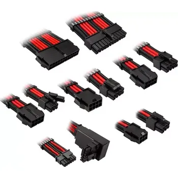 Počítačový zdroj Kolink Prodlužovací sada opletených kabelů Core Pro Braided Cable Extension Kit 12V-2x6 Typ 2 červeno-černá (COREPRO-EK-12VT2-BRD)