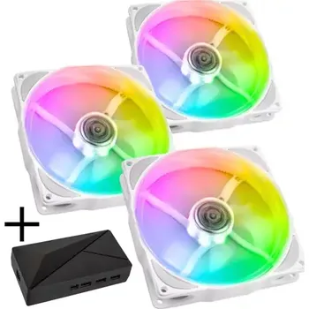 PC ventilátor Noiseblocker NB-eLoop X B12-P ARGB bílá + Port Hub (LUBU-049)