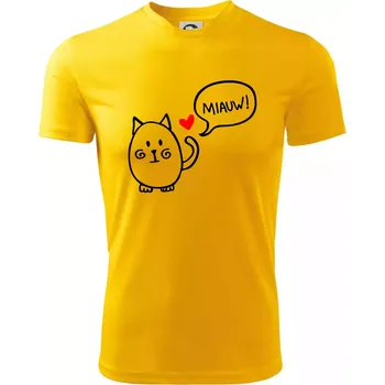 Chlapecké tričko Tlustá kočka - Dětské triko sportovní (dresovina) - 122 cm/6 let ( Žlutá )