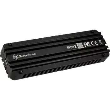 Externí pevný disk SilverStone MS12 Externí M.2 SSD rámeček s USB 3.2 černá (SST-MS12)
