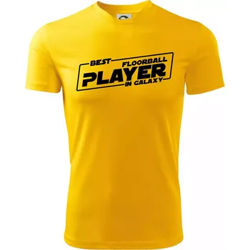 Chlapecké tričko Best floorball player in galaxy - Dětské triko sportovní (dresovina) - 122 cm/6 let ( Žlutá )