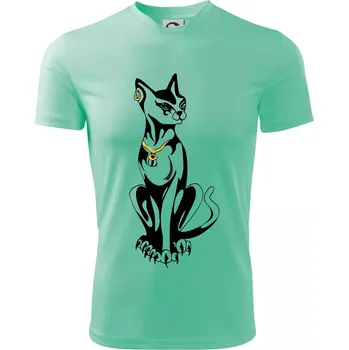 Kočka - Egyptská kočka - Dětské triko sportovní (dresovina) - 146 cm/10 let ( Mátová )