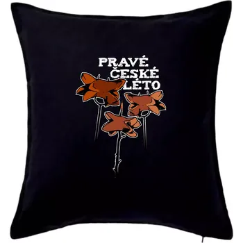 Polštář Pravé české léto - Polštář 50x50 - 50x50 - Pouze potah ( Černá )