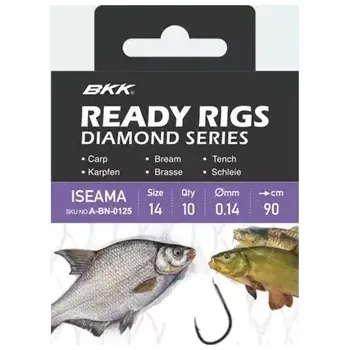 Rybářský háček Návazec BKK Ready Rig Diamond Iseama GD 10ks - 10