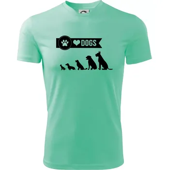 I love dogs - tlapka - Dětské triko sportovní (dresovina) - 146 cm/10 let ( Mátová )