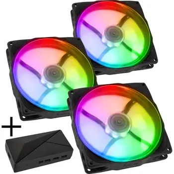 PC ventilátor Noiseblocker NB-eLoop X B12-PS ARGB černá 3ks + Port Hub (LUBU-048)