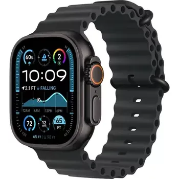 Chytré hodinky Apple Watch Ultra 2 (2024) GPS+Cellular 49mm Černé titanové tělo - Černý oceánský řemínek (MX4P3QC/A)