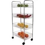 MSV TROLLEY pojízdný regál 4 police chromovaná ocel (3700281102802)