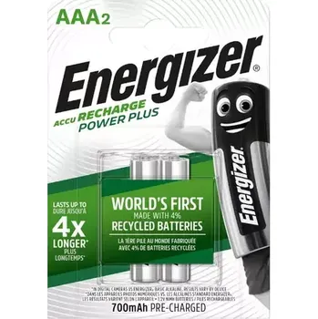 Článková baterie Energizer POWER PLUS Nabíjecí baterie - AAA - 700 mAh 2 ks (7638900394825)