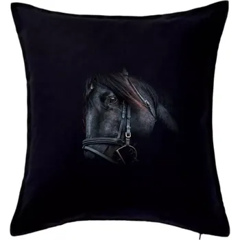 Polštář Kůň black - Polštář 50x50 - 50x50 - Pouze potah ( Černá )