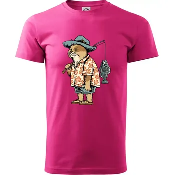 Pánská móda Kočka rybářem - Klasické pánské triko vyšší gramáže - XS ( Purpurová )