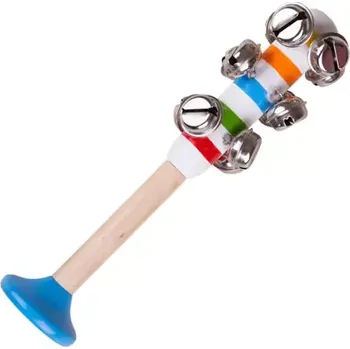 Hudební nástroj pro děti Bigjigs Toys Rolničky pruhované 1ks modrá (BJ931-1-BM)