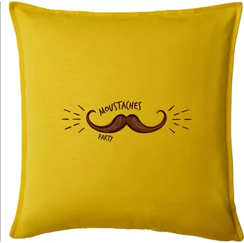 Polštář Moustache party - Polštář 50x50 - 50x50 - Včetně výplně ( Žlutá )