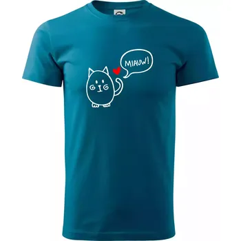 Tlustá kočka - Klasické pánské triko vyšší gramáže - XS ( Petrolejová )