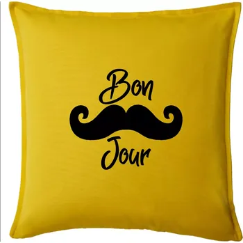 Polštář Mustache Bon Jour - Polštář 50x50 - 50x50 - Pouze potah ( Žlutá )