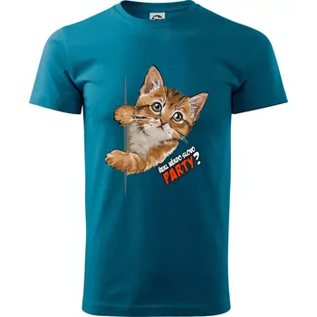 Pánská móda Řekl někdo slovo party - Klasické pánské triko vyšší gramáže - M ( Petrolejová )