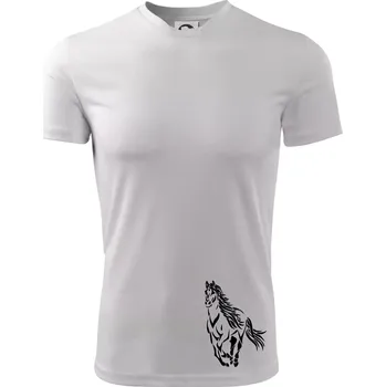 Kůň běžící - Dětské triko sportovní (dresovina) - 146 cm/10 let ( Bílá )