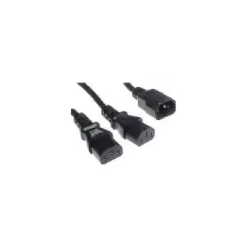 Kabel do PC PremiumCord Kabel síťový 230V, Y-kabel prodlužovací M-2x F (8592220004279)