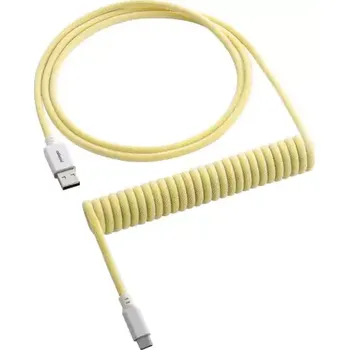Kabel do PC CableMod Classic Coiled Keyboard Cable USB-C - USB-A 1.5m Lemon Ice (CM-CKCA-CW-YW150YW-R)
