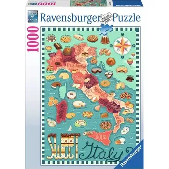 Puzzle Ravensburger Mapa Itálie - Sladkosti (176052)