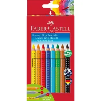 Kresba FABER-CASTELL Jumbo Grip - Pastelky - papírová krabička 8+1+1 ks (280921)