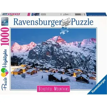 Puzzle Ravensburger Dechberoucí hory Bernská vysočina Murren ve Švýcarsku (173167)
