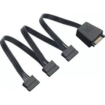 Kabel do PC SilverStone CP06-L Y-kabel pro SATA napájení 1 na 3 černá (SST-CP06-L)