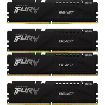 Operační paměť Kingston Fury Beast Black 64GB (4x16GB) DDR5 6000MHz (KF560C40BBK4-64)