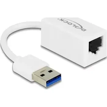 Kabel do PC Delock Adaptér Super Speed USB Typ-A (M) - Gigabit LAN 10/100/1000 Mbps bílá (65905)