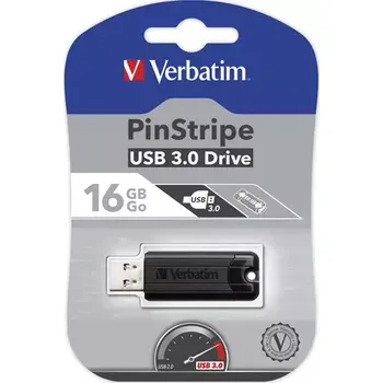 USB flash disk Verbatim PinStripe 16GB černá (49316-V)