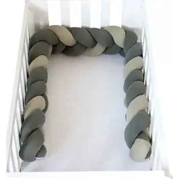 BUBABA Mantinel do postýlky pletený 235x15cm zelený