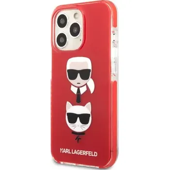 Pouzdro na mobilní telefon Karl Lagerfeld TPE Karl and Choupette Heads Kryt pro Apple iPhone 13 Pro červená (3666339048709)
