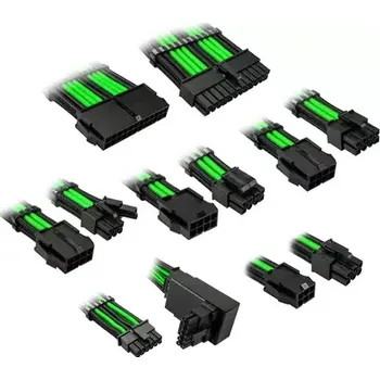 Počítačový zdroj Kolink Prodlužovací sada opletených kabelů Core Pro Braided Cable Extension Kit 12V-2x6 Typ 2 zelená (COREPRO-EK-12VT2-GRN)