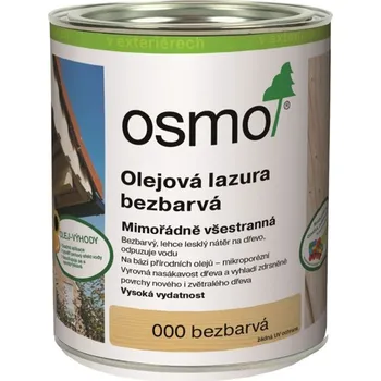 barva a nátěr na dřevo Osmo 000 Olejová lazura, Bezbarvá 0,75 l