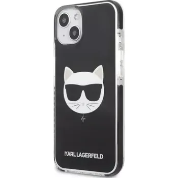 Pouzdro na mobilní telefon Karl Lagerfeld TPE Choupette Head Kryt pro Apple iPhone 13 černá (3666339048495)