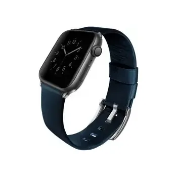 Řemínek na hodinky Uniq Mondain Apple Watch 44mm kožený řemínek modrá (8886463667750)