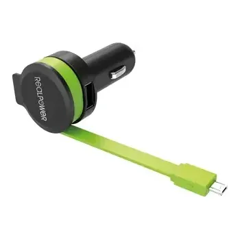 RealPower 257635 M USB nabíječka s kabelem do auta černá (4040895005205)