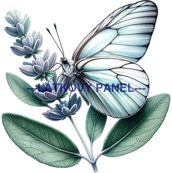 Látkový panel - Motýl na květině - MO-20 Velikost: 30x30cm, Materiál: Kočárkovina