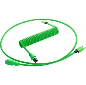Kabel do PC CableMod PRO Coiled Keyboard Cable USB-C - USB-A 1.5m Viper Green (CM-PKCA-CLGALG-KLG150KLG-R)