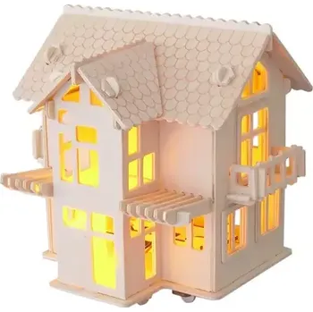 3D puzzle Woodcraft Dřevěné 3D puzzle Evropská vila C (MW103-N)