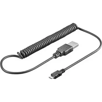 USB hub PremiumCord Kabel micro USB, A-B 1m - kroucený (4040849623349)