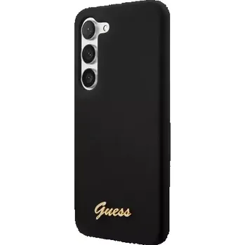 Pouzdro na mobilní telefon GUESS Liquid Silicone Metal Logo Zadní Kryt pro Samsung Galaxy S23 černá (3666339114817)