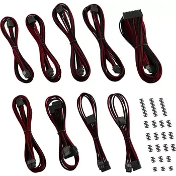Kabel do PC CableMod Classic ModMesh C-Series Kabel Kit pro Corsair Rmi RMx - černo-tmavě červena (CM-CSR-CKIT-NKKBR-R)