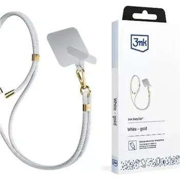 Pouzdro na mobilní telefon 3mk EasyClip šňůrka na telefon White (gold) (5903108568692)